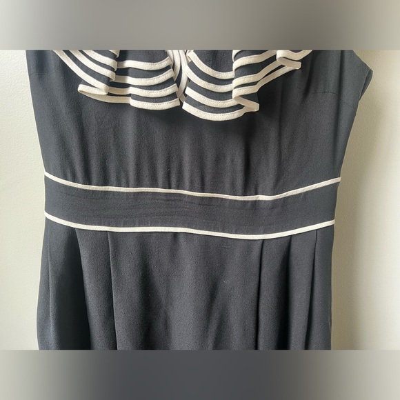 KATE SPADE Avery Ruffle Dress Silk Black White Luxury Babydoll Y2K Dressy 8 - Picture 5 of 7
